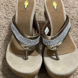Volatile Gold and Cream Women's Sandals